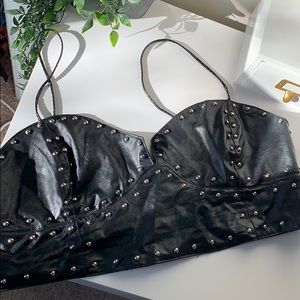 Plus Size Studded Pleather Bustier